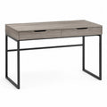 Computerschreibtisch mit 2 Schubladen MDF und Stahl rechteckig Grau Schwarz 120 x 60 x 75 cm