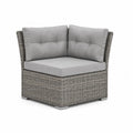Gartenlounge Eckelement Polyrattan mit Polyesterkissen quadratisch Grau 85 x 85 x 73 cm