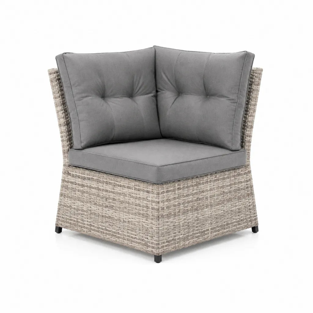 Garten-Lounge-Eckelement Polyrattan Eckform Grau 82 x 82 x 70 cm